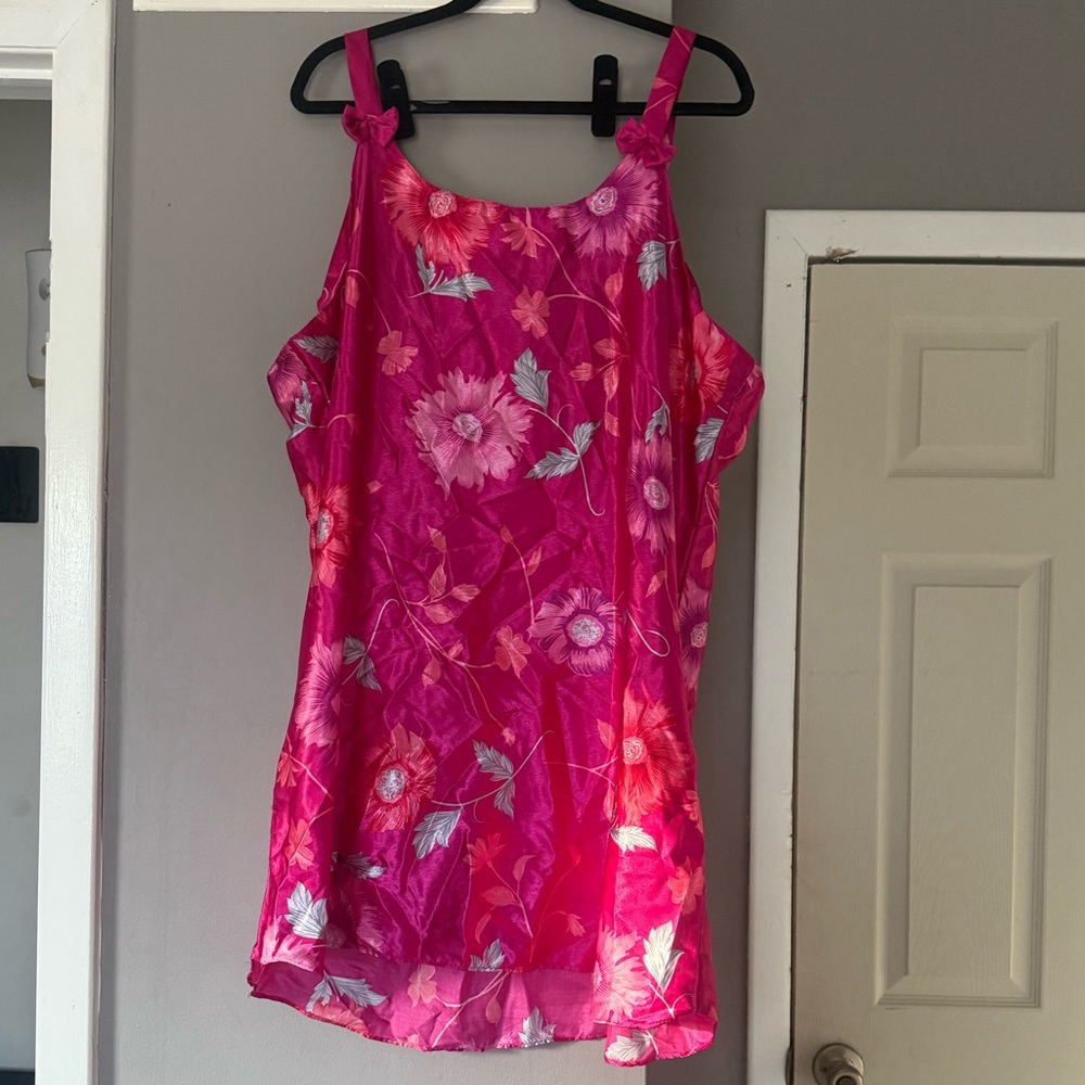 Floral Pink Sleeveless Dress or Sleepwear
